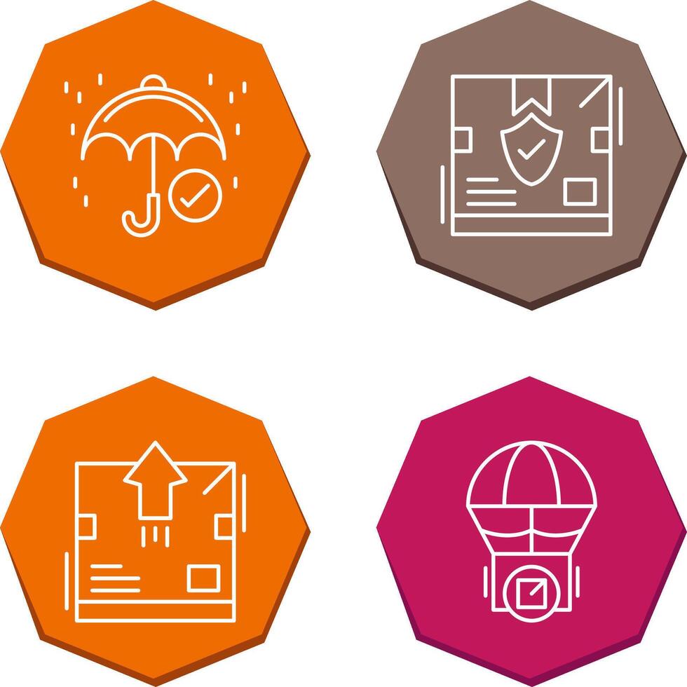 keep dry and delivery box Icon vector