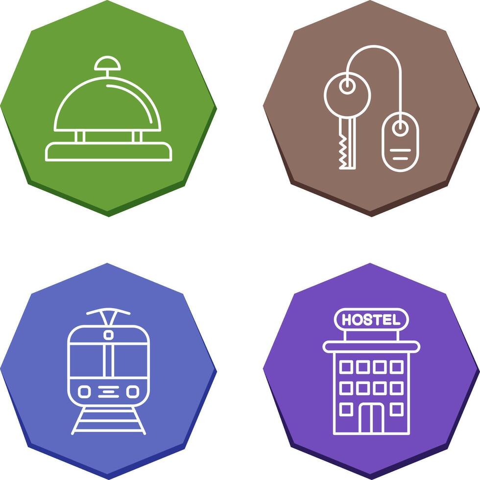 Room key and Desk Bell Icon vector