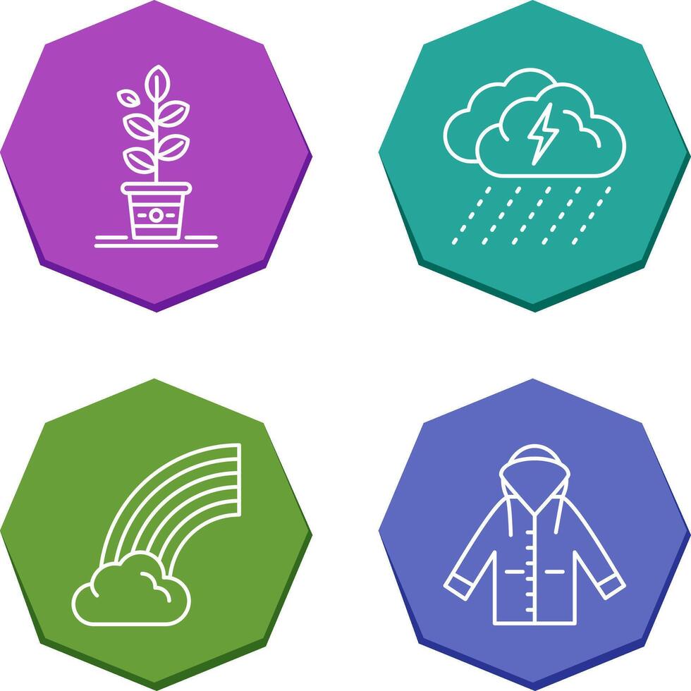 Planting and Rainy Day Icon vector