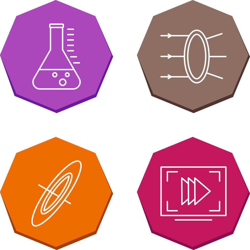 Refraction and beaker Icon vector