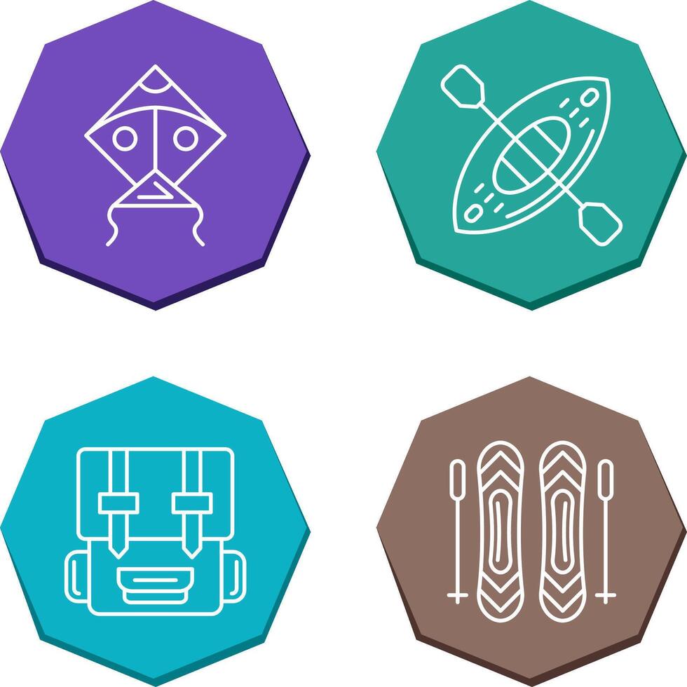 Kite and Kayak Icon vector