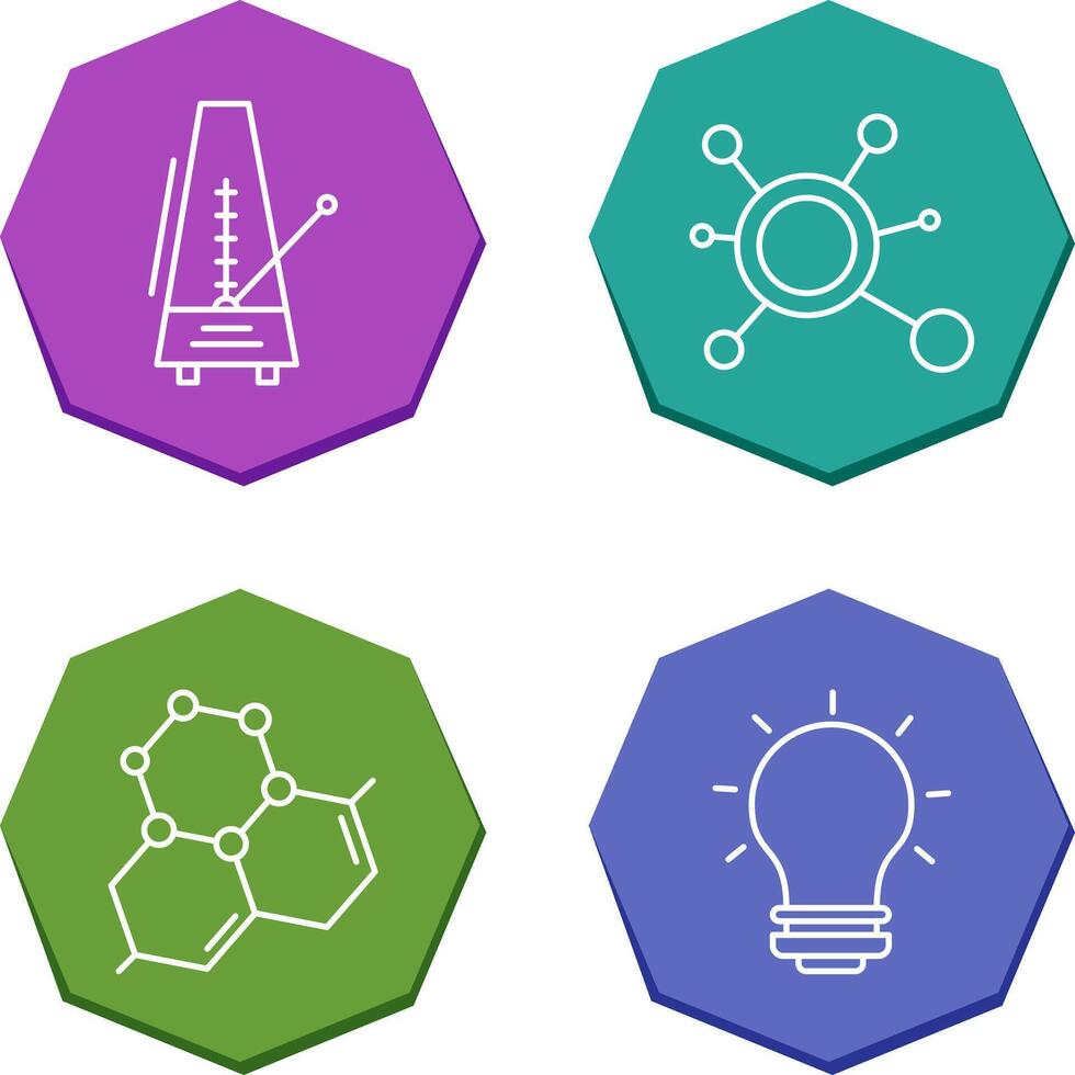 Metronome and Molecule Icon vector