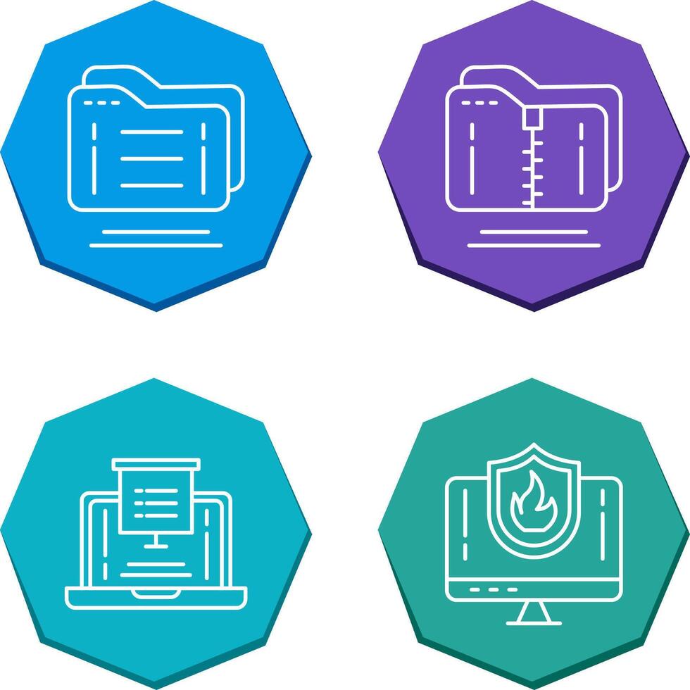 Folder and Compressed Icon vector