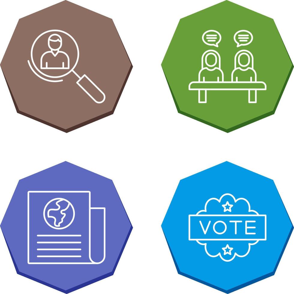 Magnifier and Meeting Icon vector