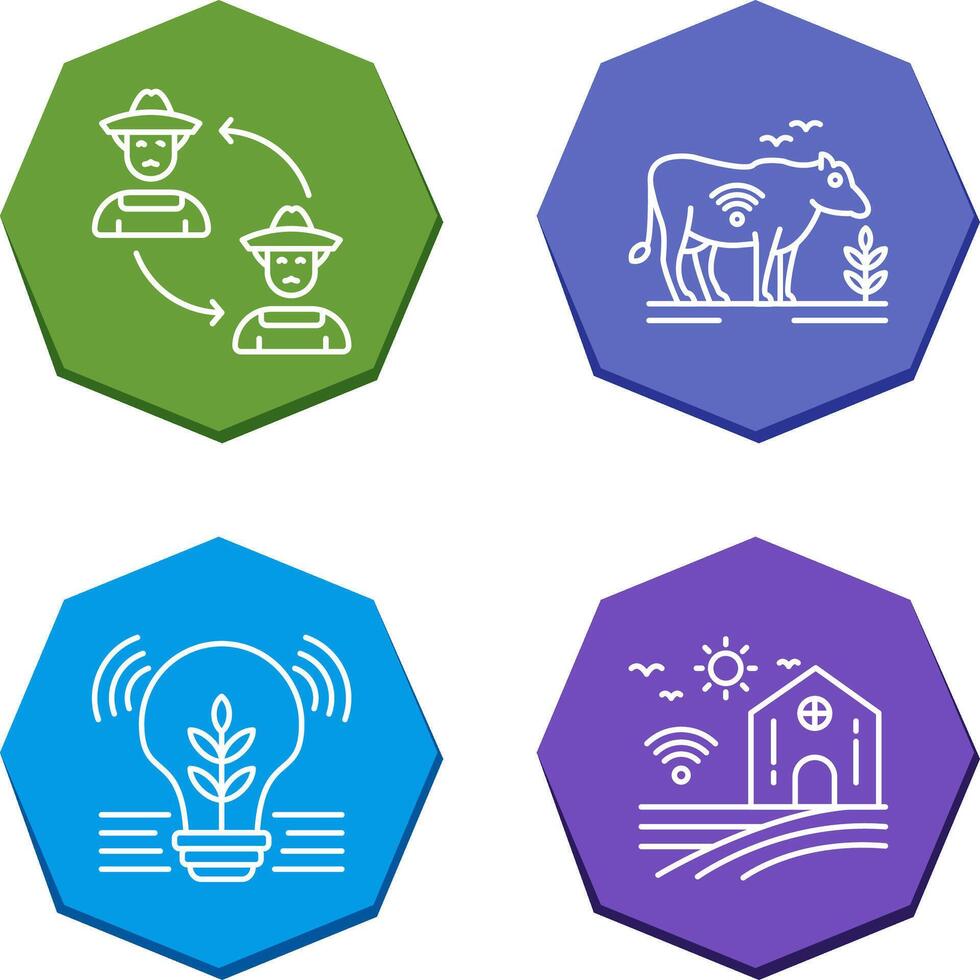 Connect and Cattle Icon vector