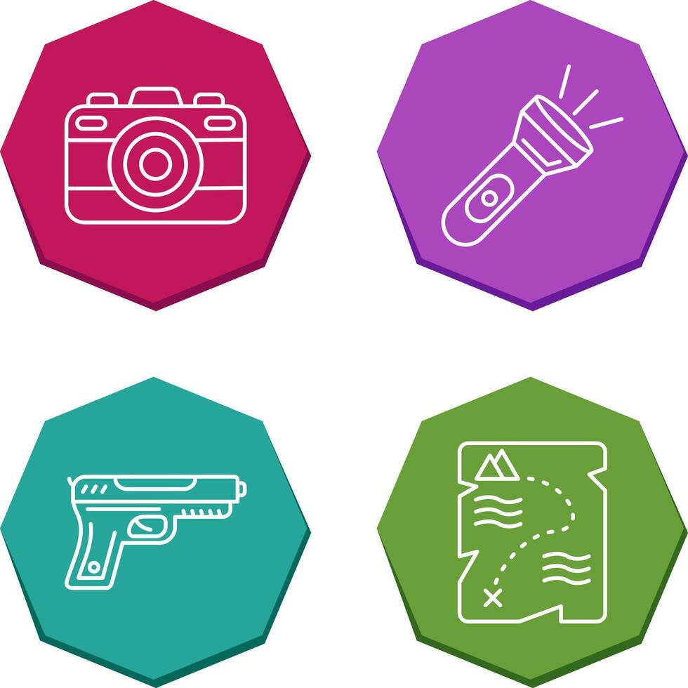 Camera and Flash Light Icon vector