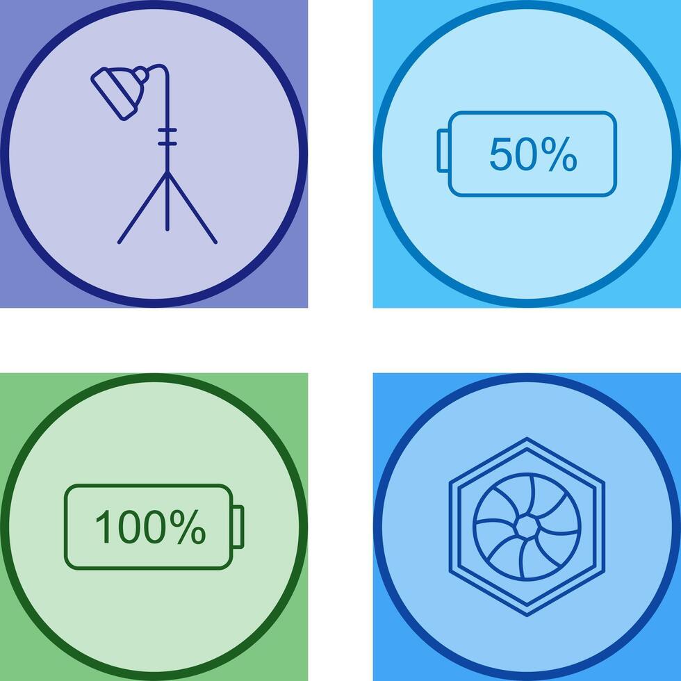 light stand and half battery Icon vector