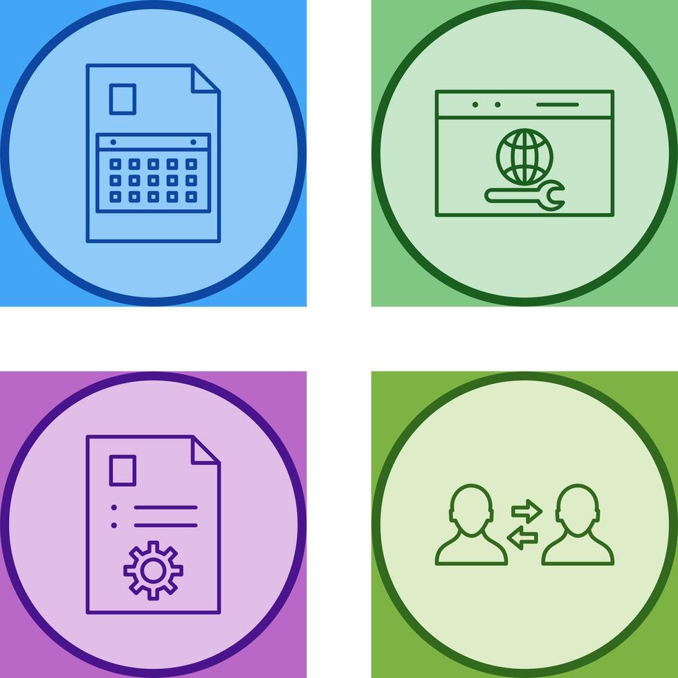 content planning and web support Icon vector