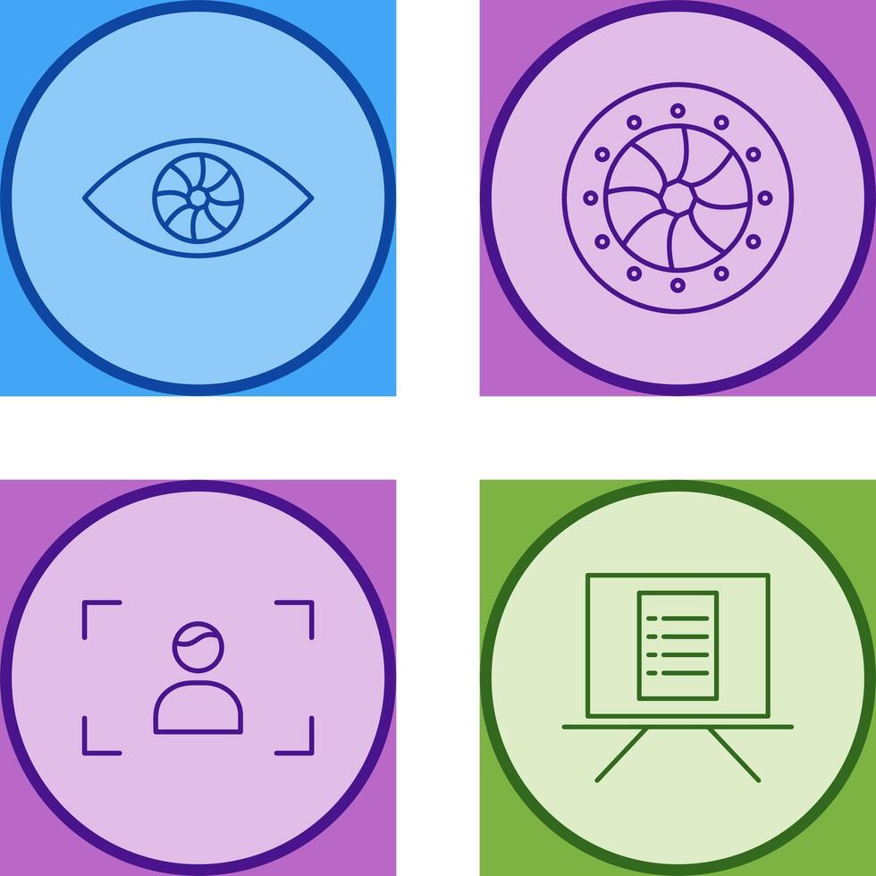 eye and optical diaphram Icon vector