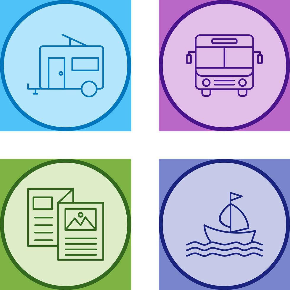 Bus and trailer Icon vector