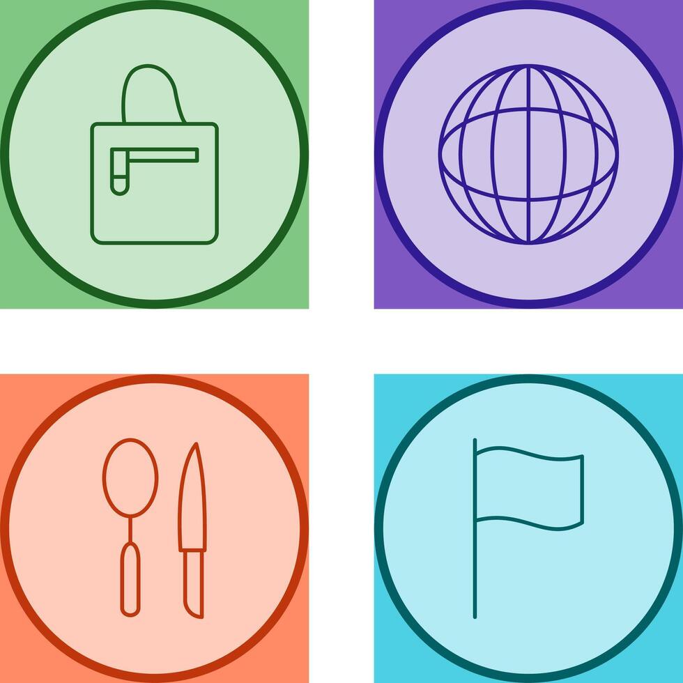 handbag and globe Icon vector