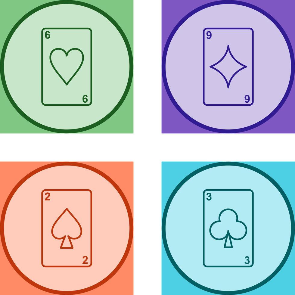 heart cards and diamonds card Icon vector