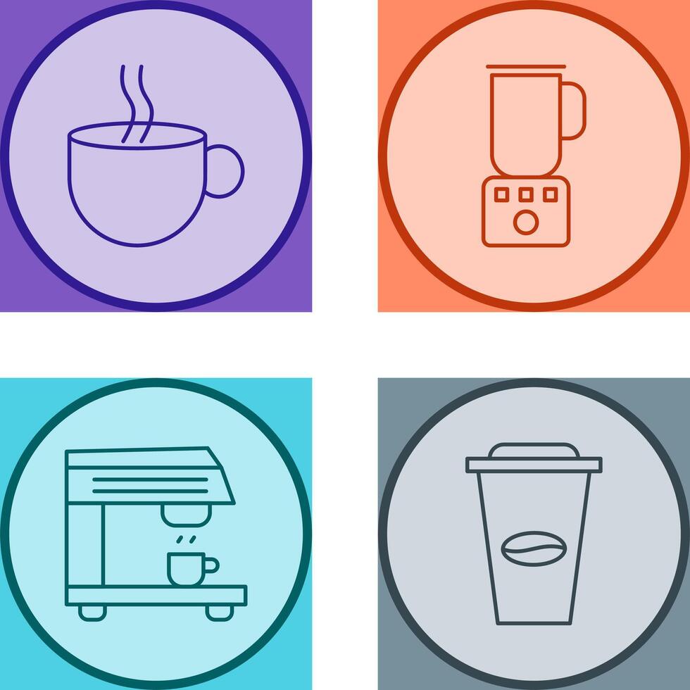 Hot Coffee and Coffee Blender Icon vector