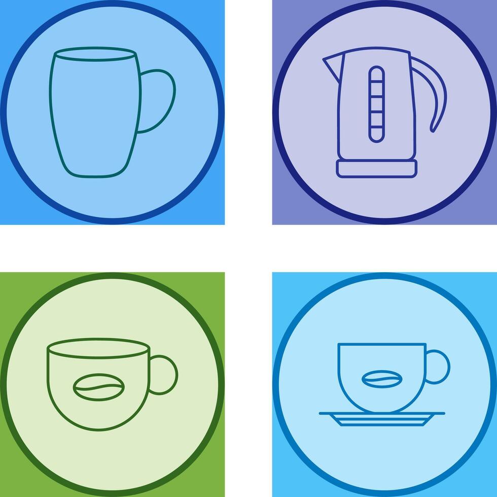 mug and kettle Icon vector