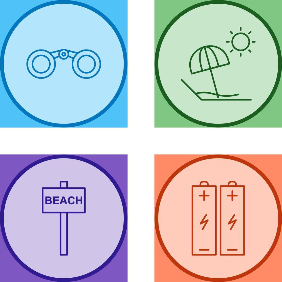 Binoculars and beach Icon vector