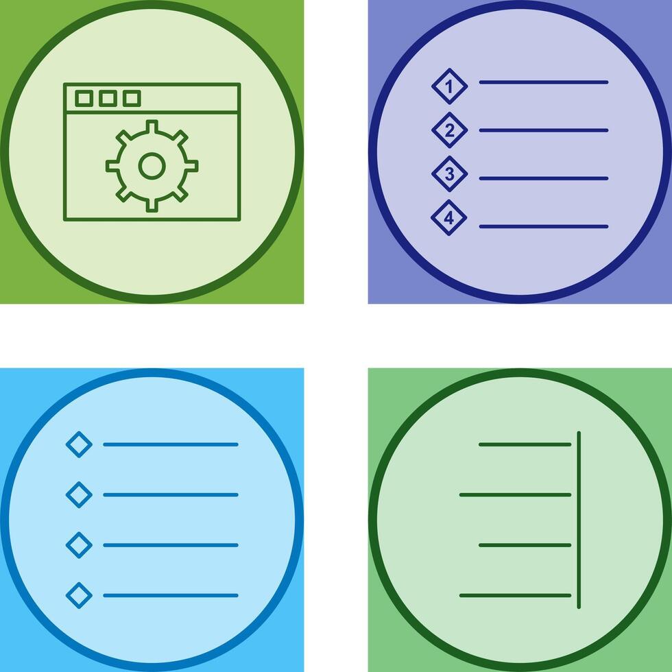 settings and numbered lists Icon vector