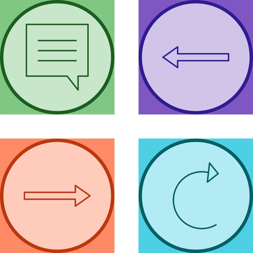 single chat bubble and left arrow Icon vector