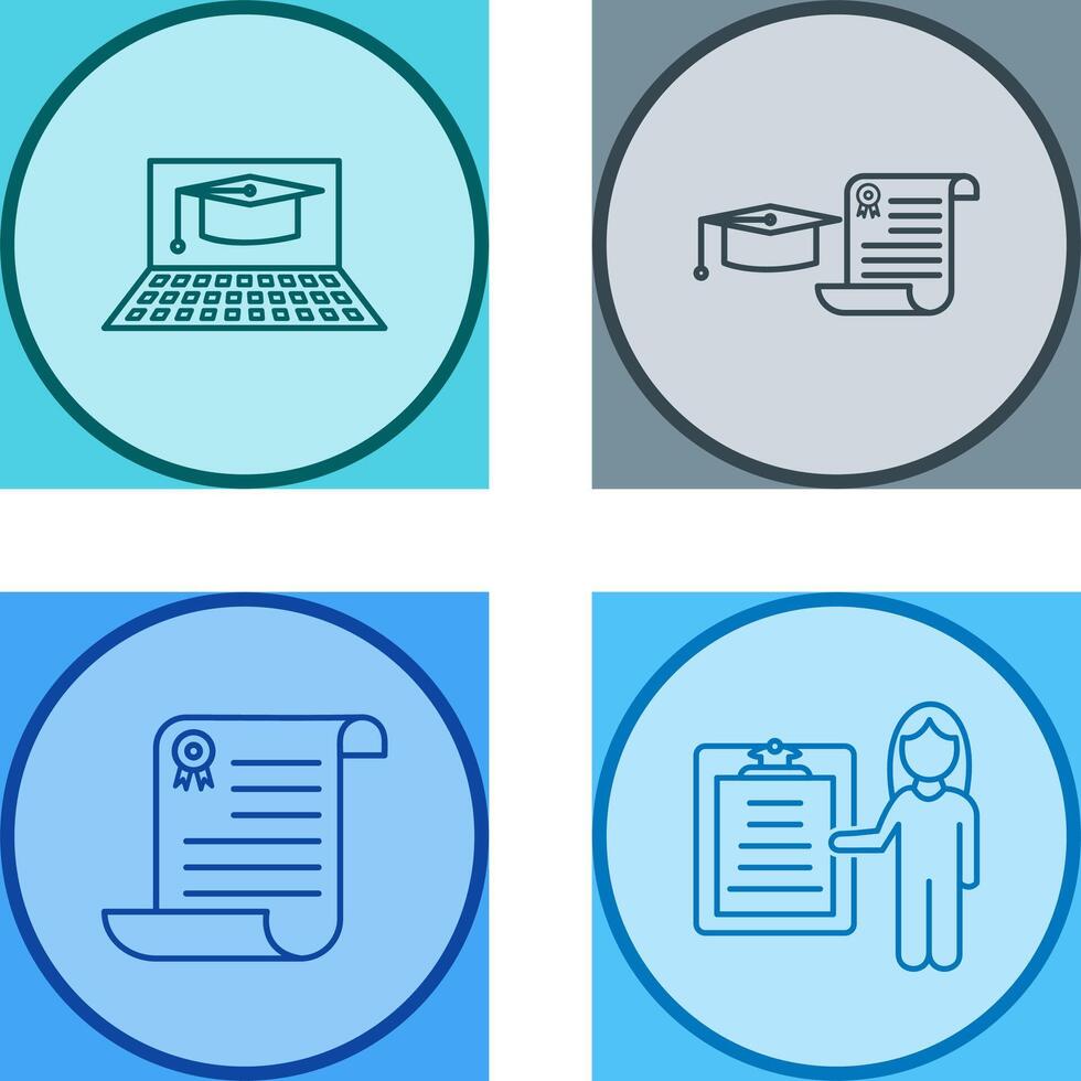 Online Graduation and Graduation Icon vector