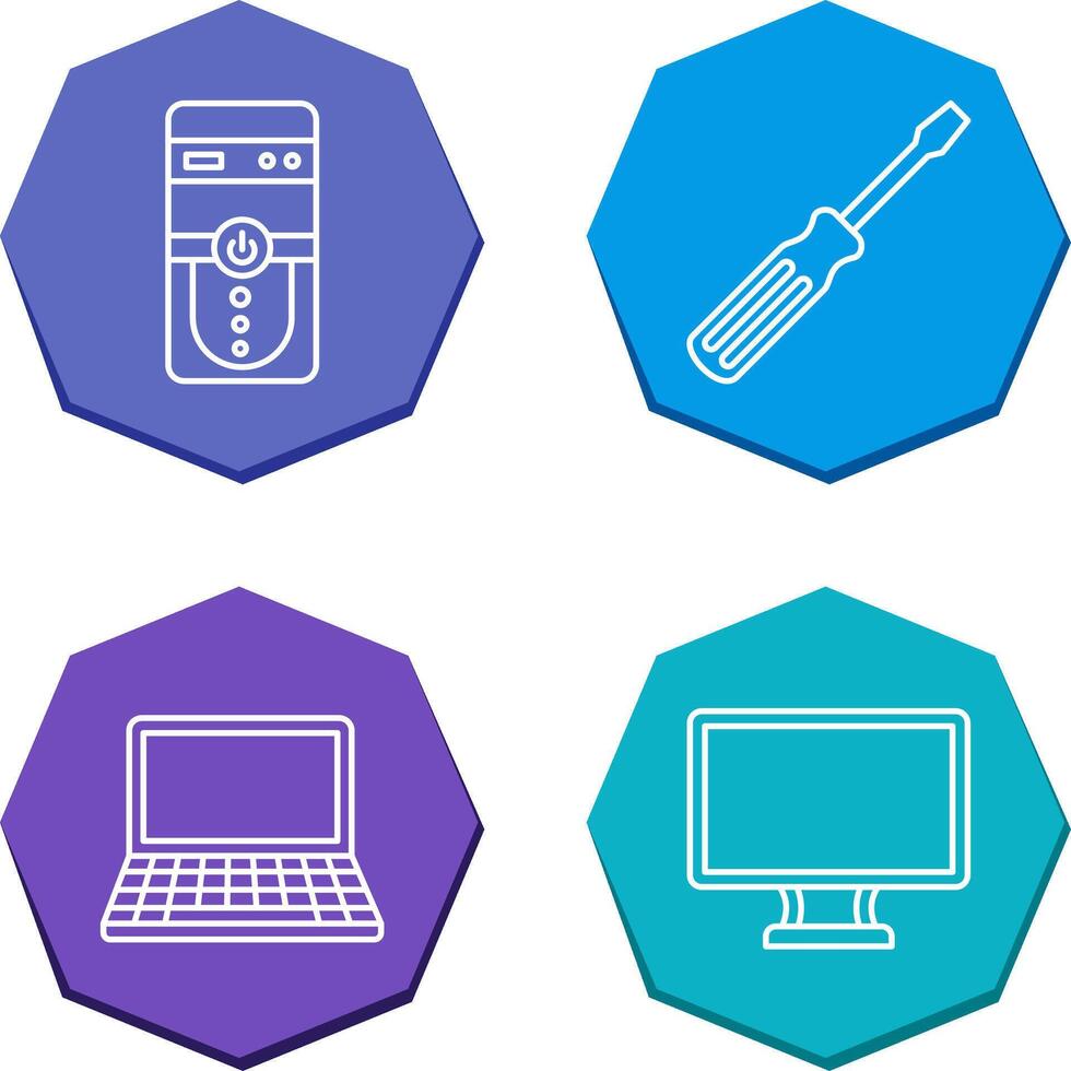 Cpu and Screw driver Icon vector