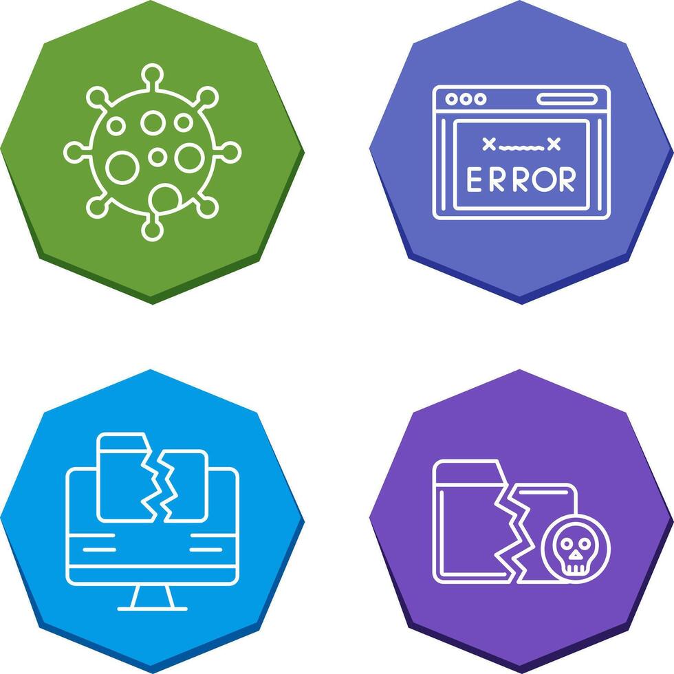 Virus and Error Code Icon vector