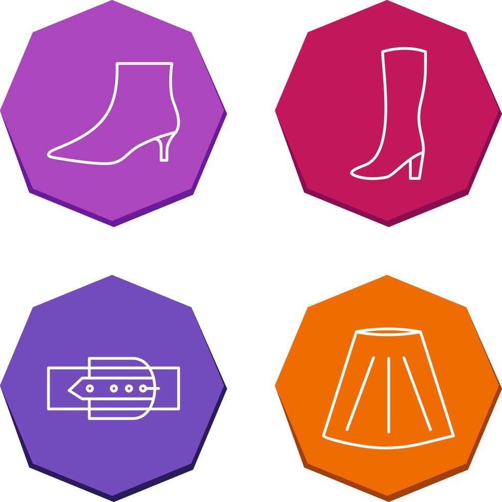 Boots with Heels and Long Boats Icon vector