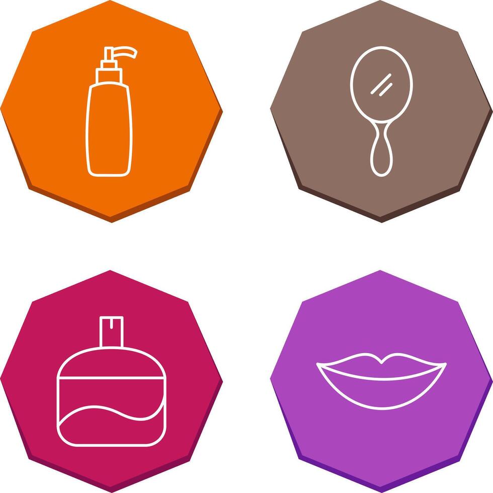 cosmético producto y espejo icono vector