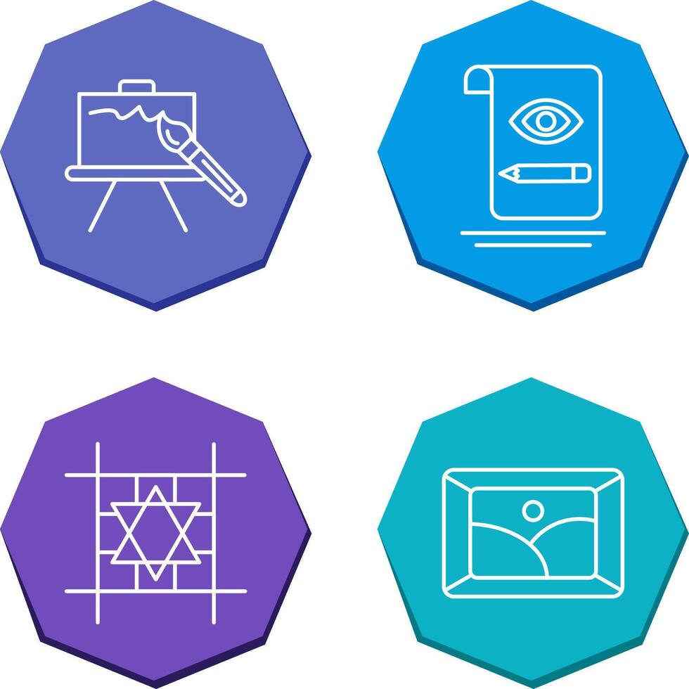 canvas and sketch Icon vector