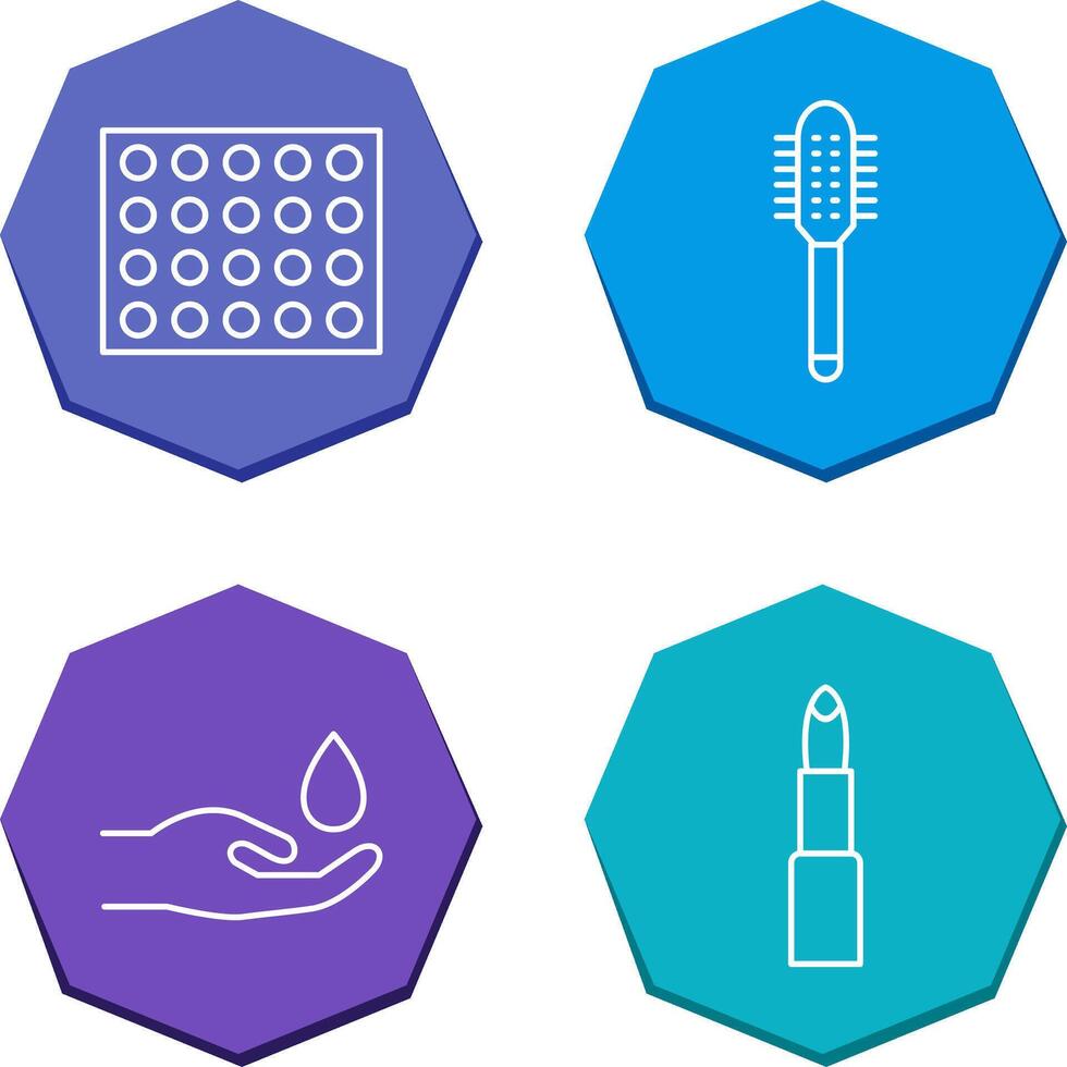Colored Palette and Comb Icon vector