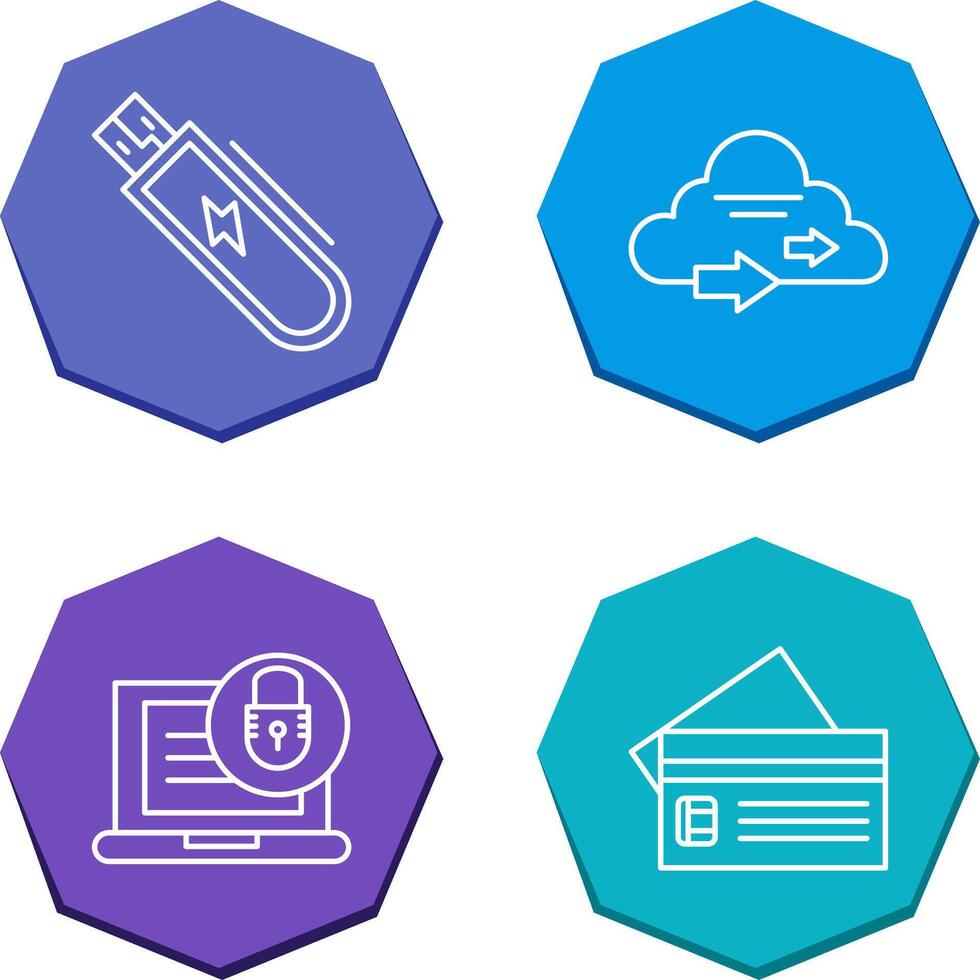 Usb and Cloud Icon vector