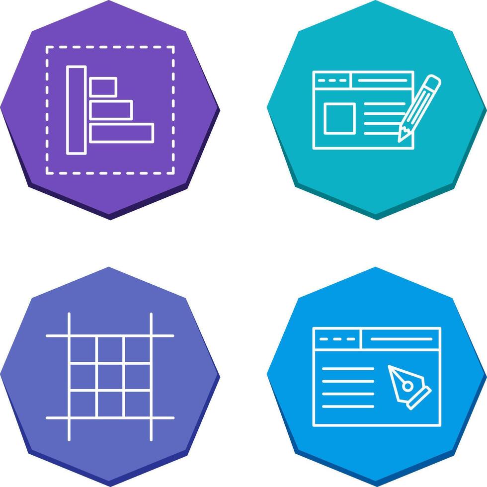 Object Alignment and Web Page Icon vector