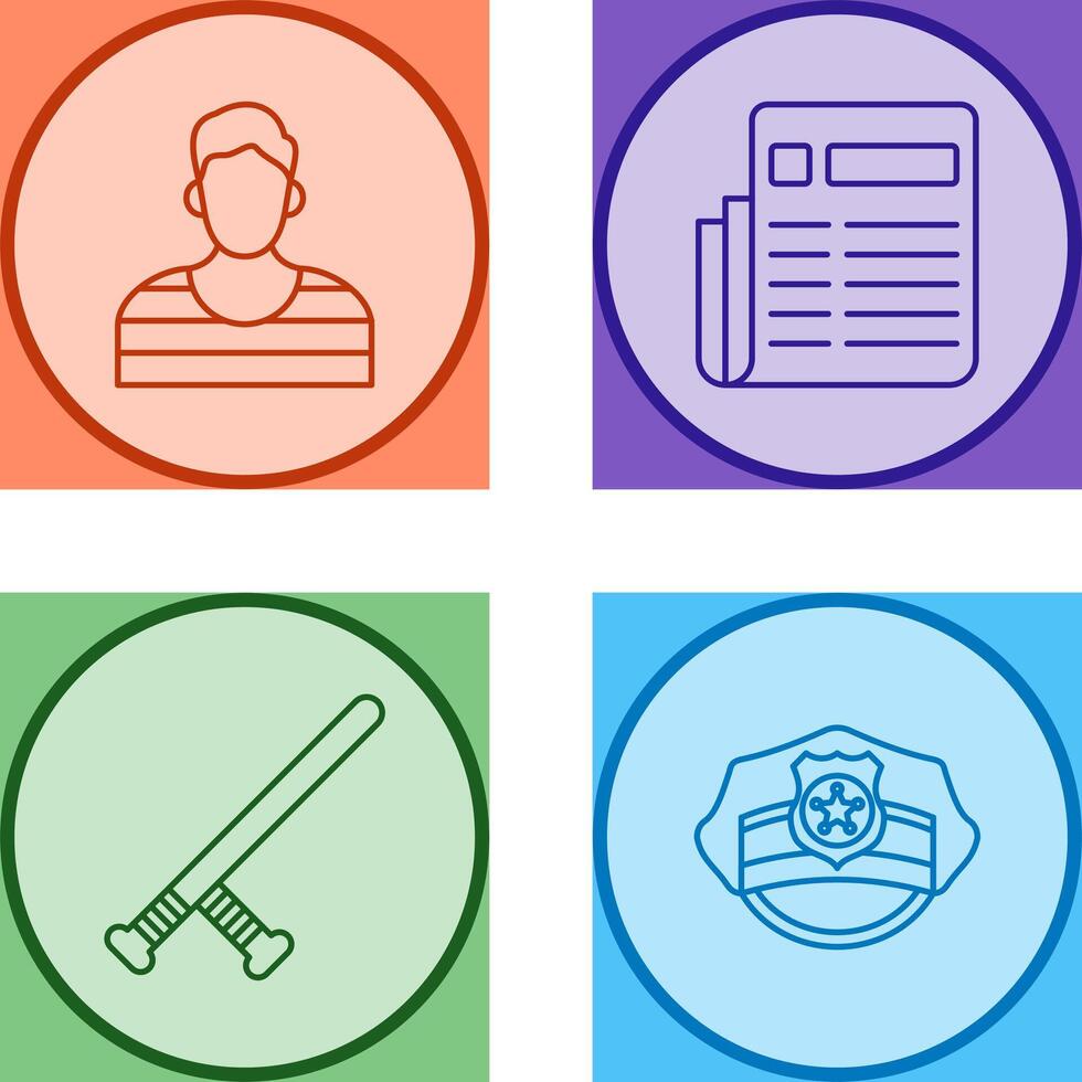 Prisioner and Newespaper Icon vector