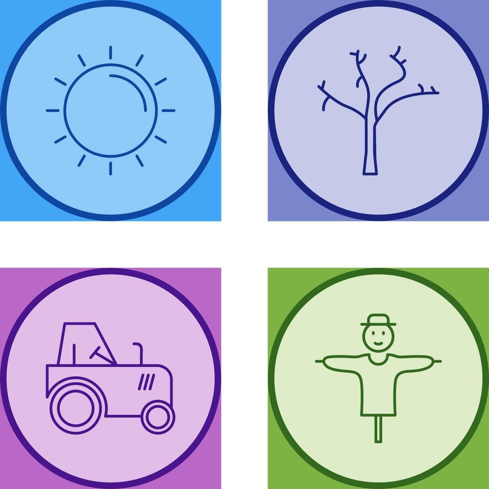 Sun and Tree Icon vector