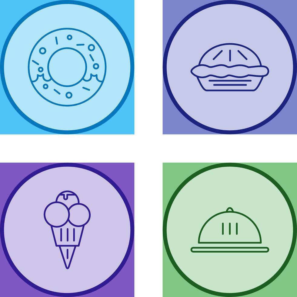 Donut and Pie Icon vector