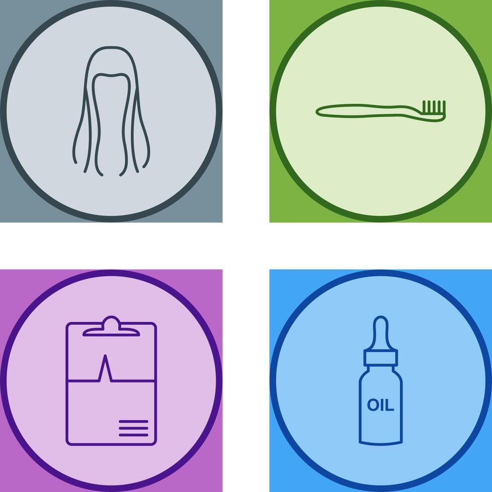 Toothbrush and Hair Icon vector