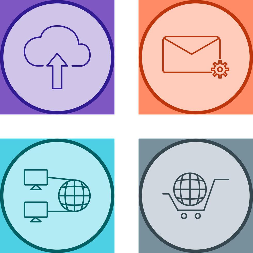 Upload to Cloud and Message Settings Icon vector