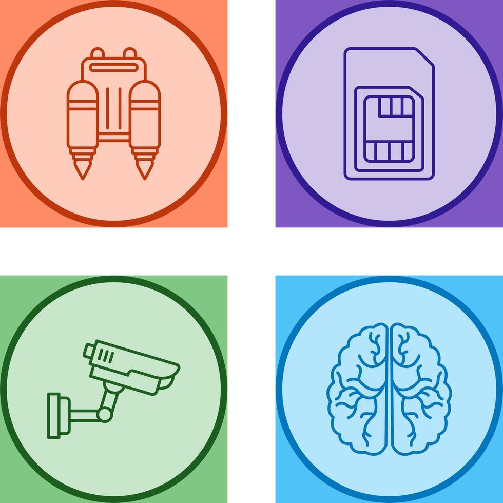 Jetpack and Sim Card Icon vector