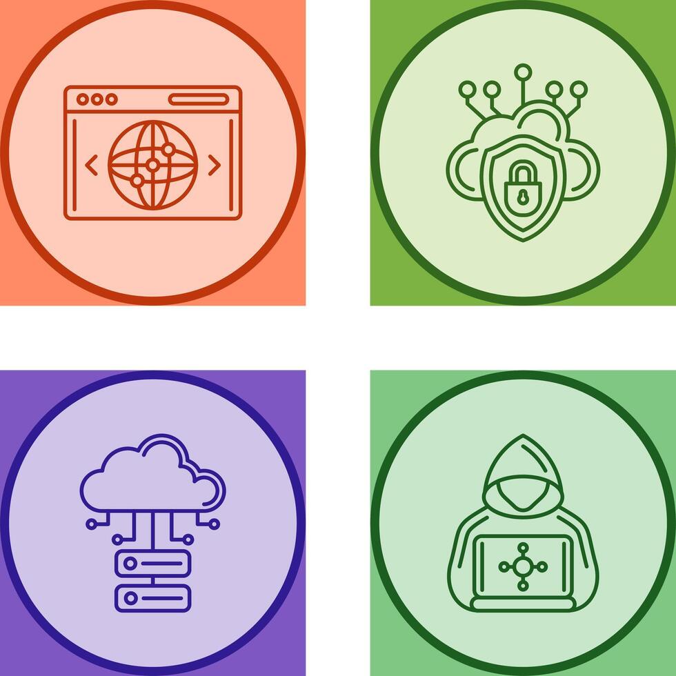 Cloud Security and Website Icon vector