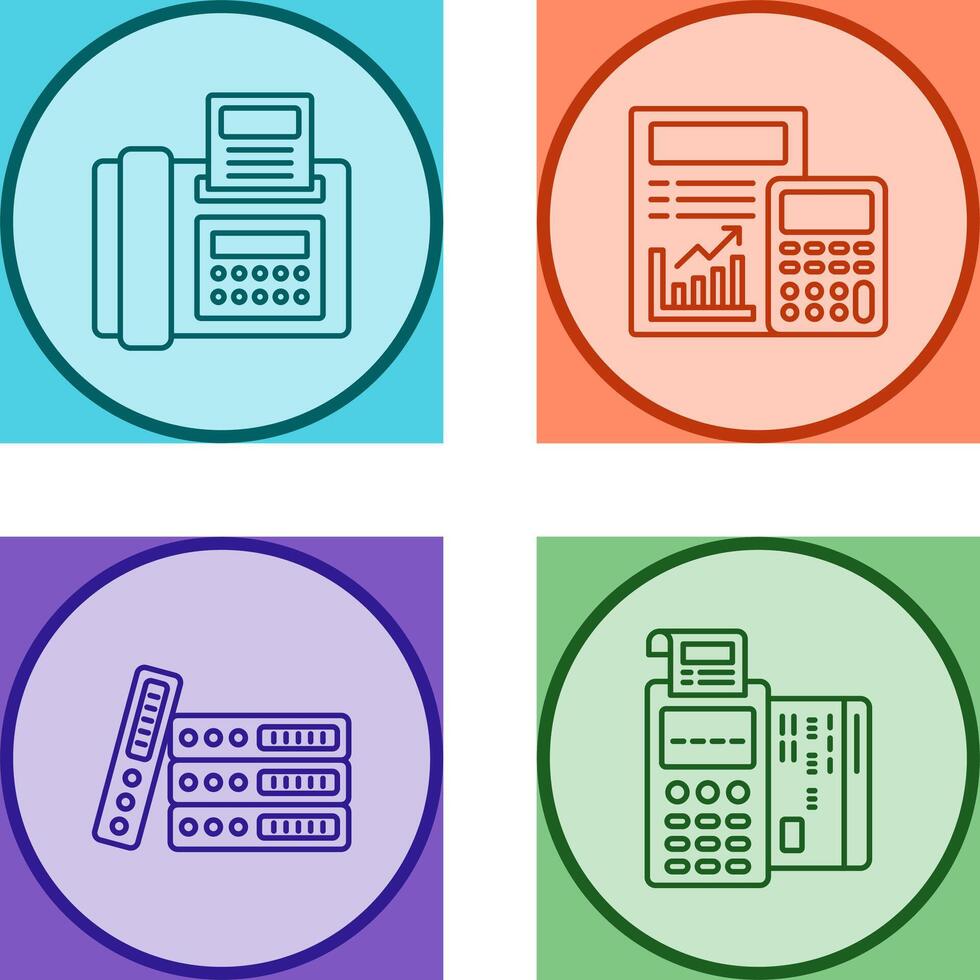 Fax and calculating Icon vector
