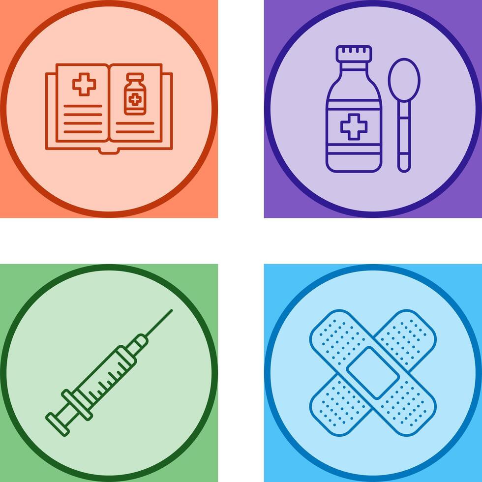 Medical Book and Syrup Icon vector