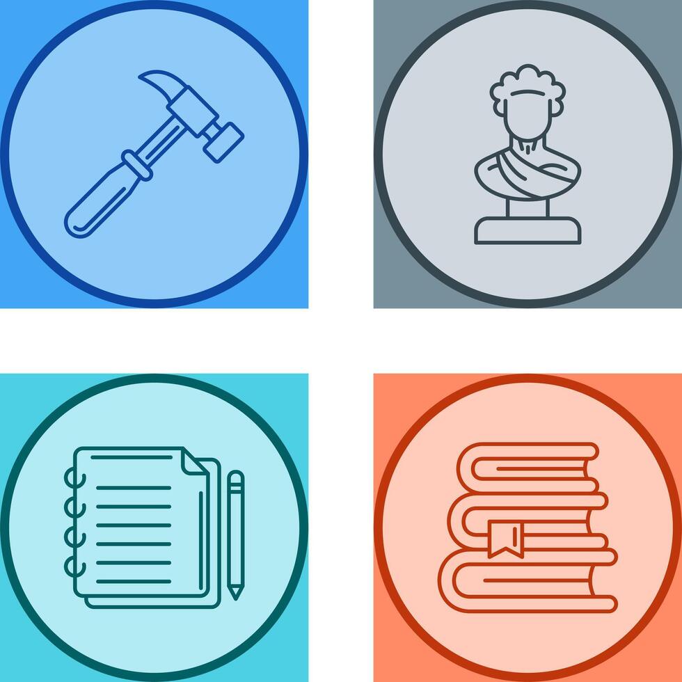 Hammer and Statue Icon vector