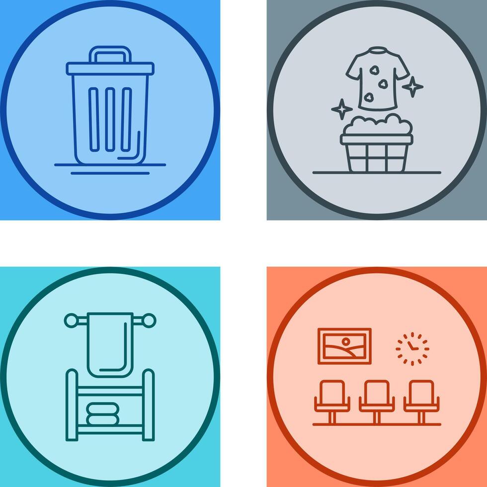 Trash Can and Laundary Icon vector