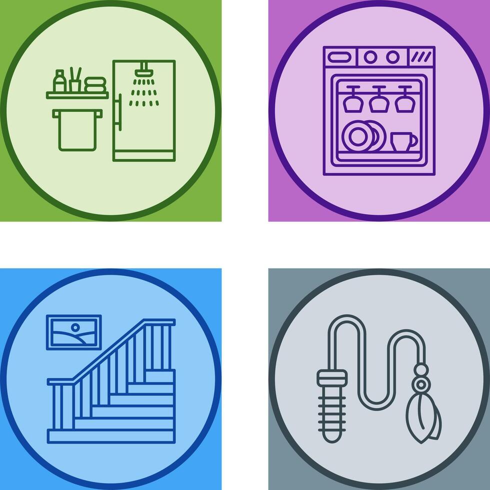 Shower and Dishwasher Icon vector