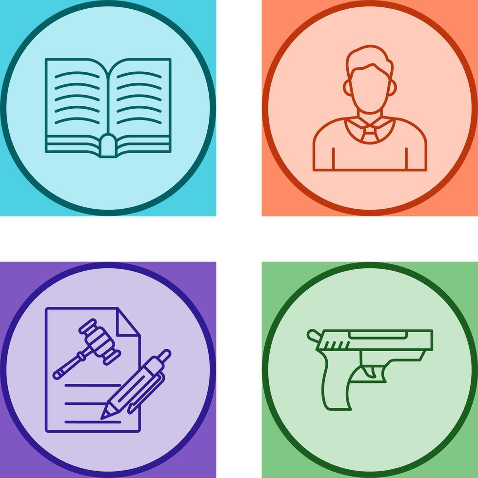 Book and Judge Icon vector