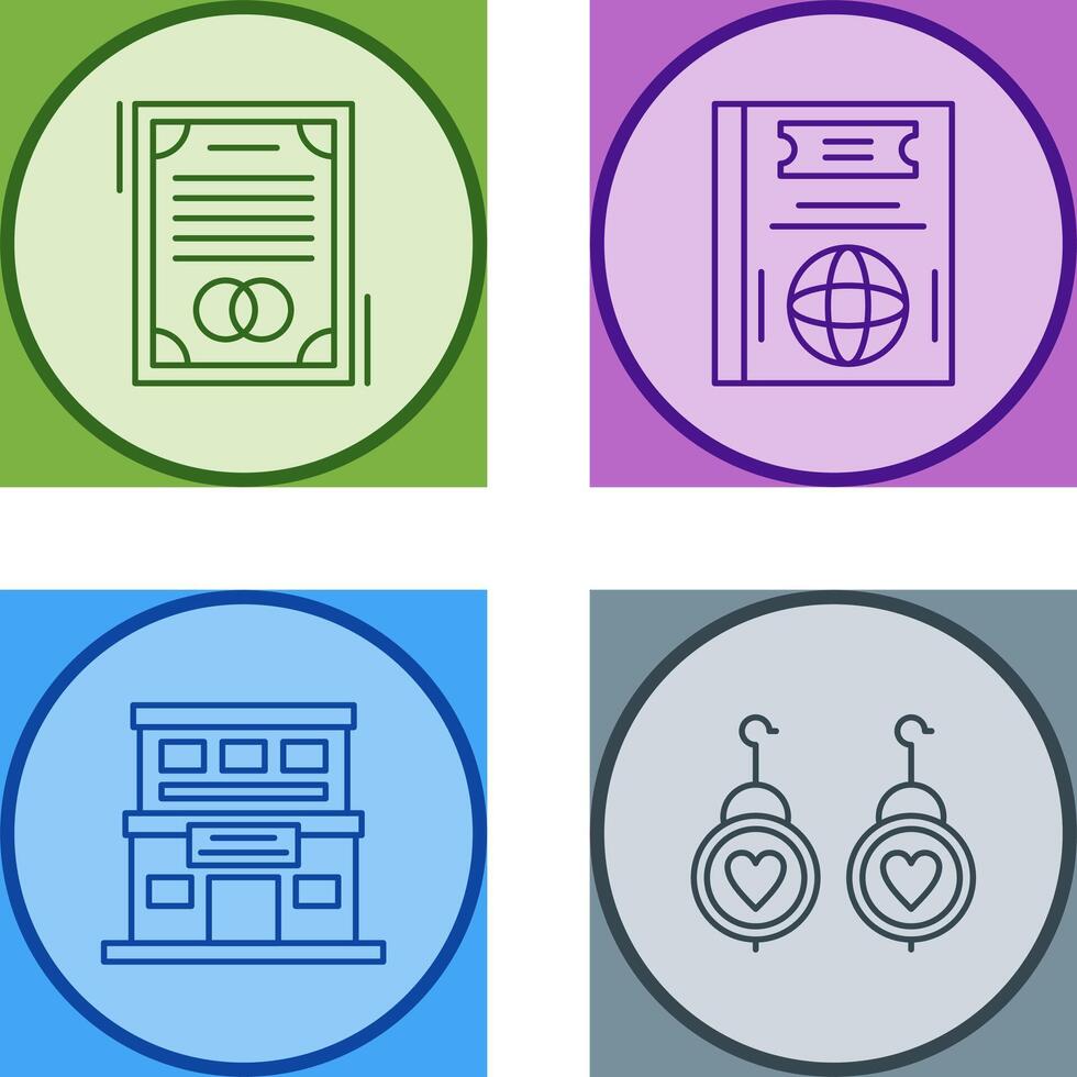 Wedding and Passport Icon vector