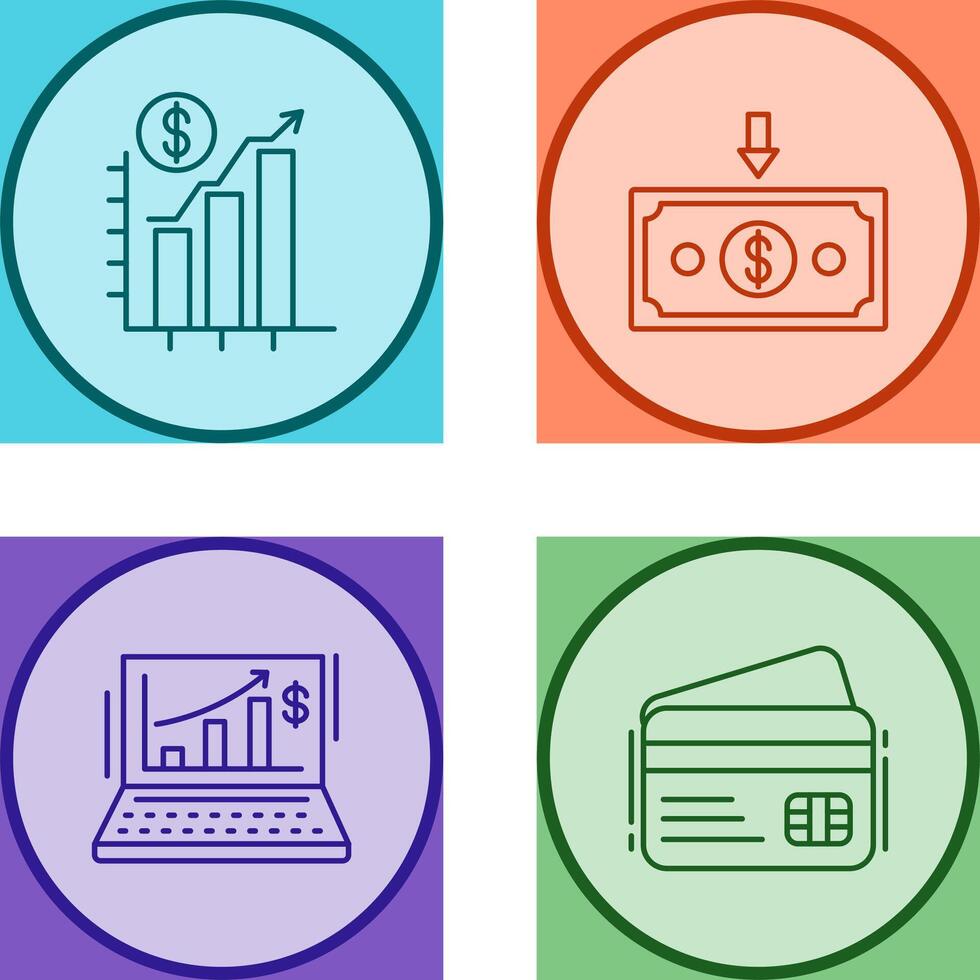 Chart Up and Money Down Icon vector