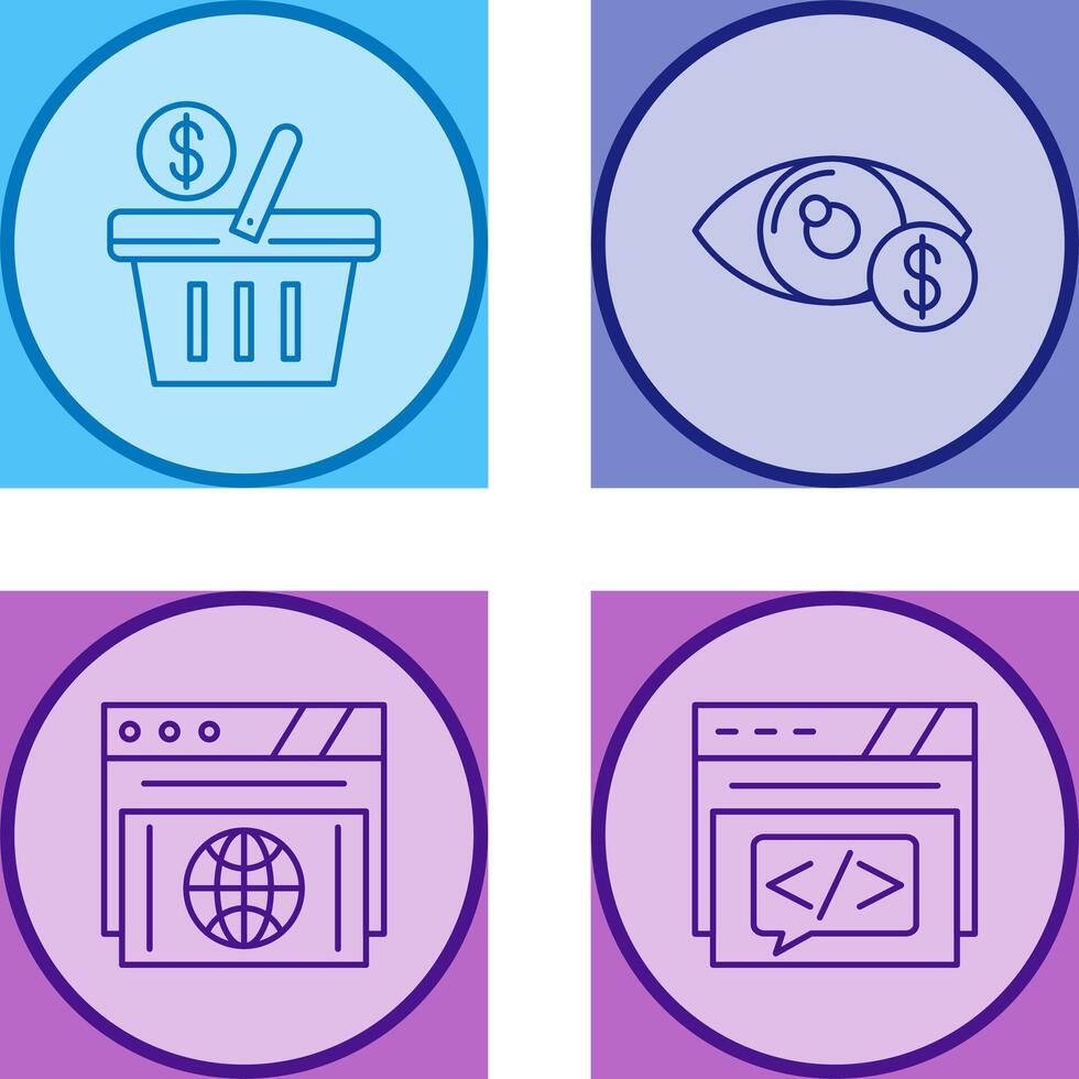 Shopping Basket and Eye Icon vector