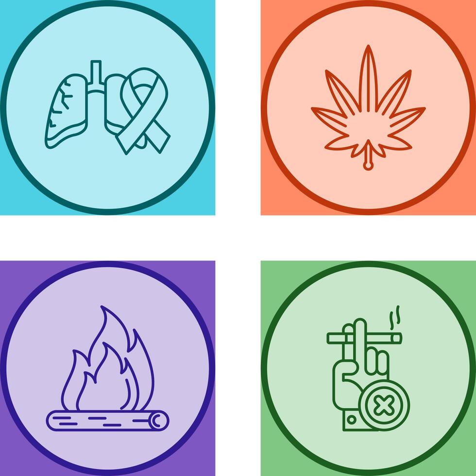 Cancer and Weed Icon vector