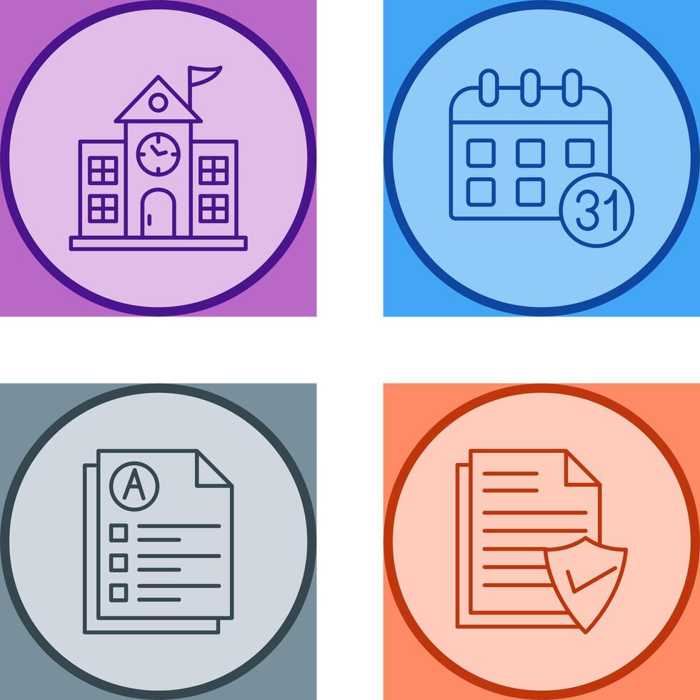 University Campus and Calendar Icon vector