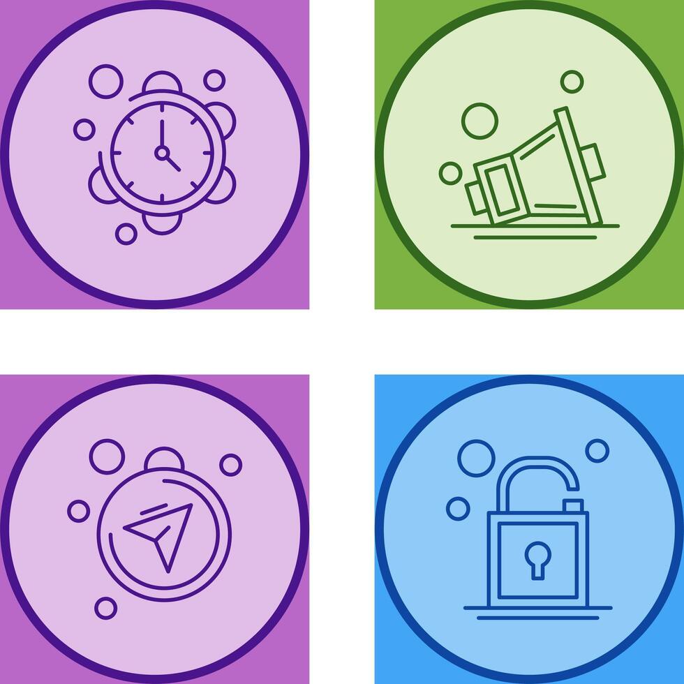 Clock and Speaker Icon vector