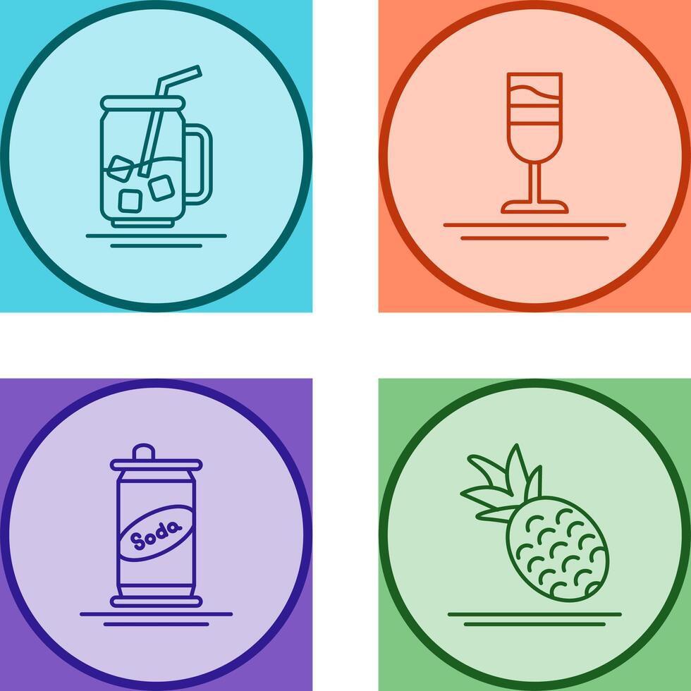 Iced Tea and Rainbow Drink Icon vector